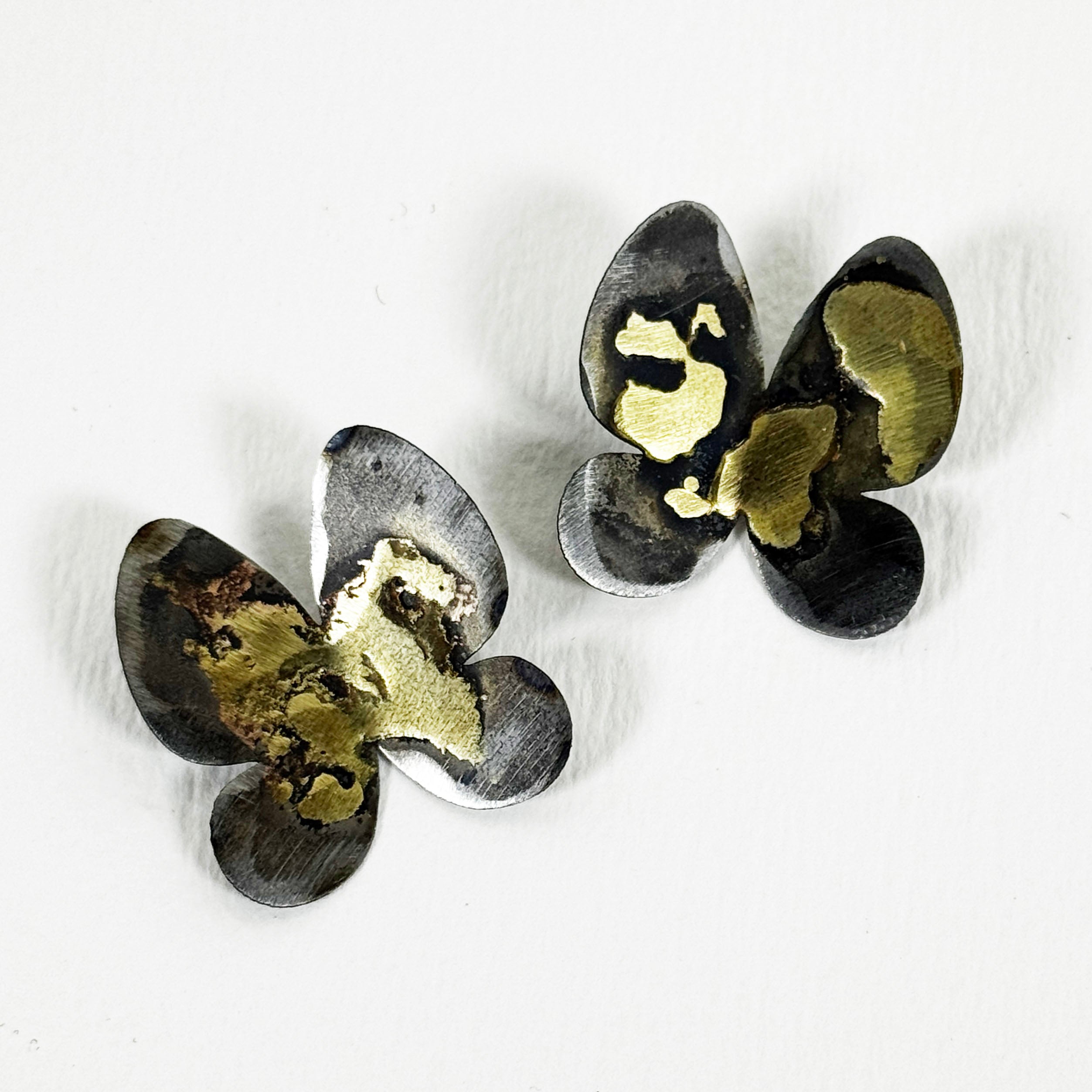 Butterfly Earrings – Stainless Steel & Brazed Metal Jewelry