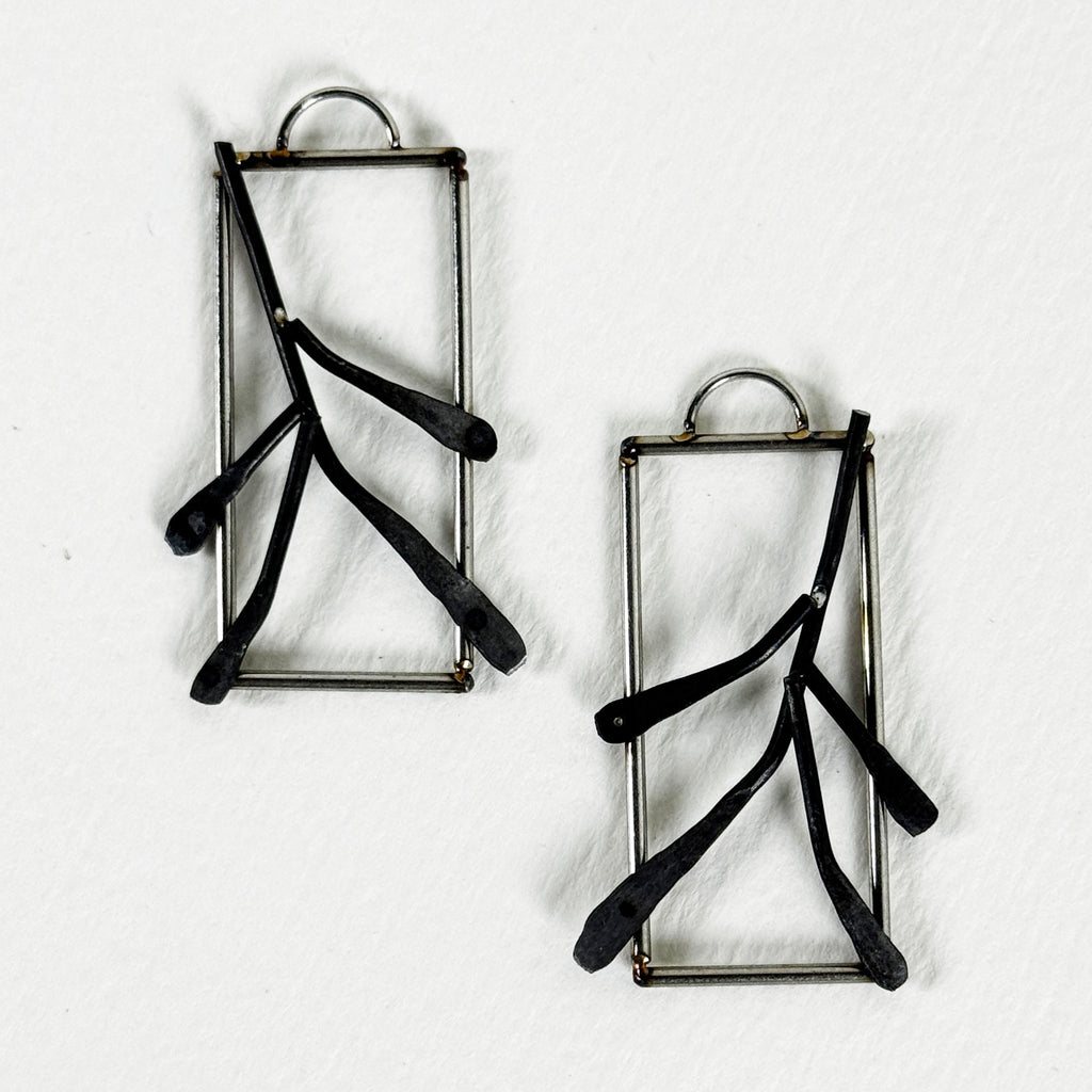 Forged Branch Earrings – Black Annealed & TIG Wire Jewelry