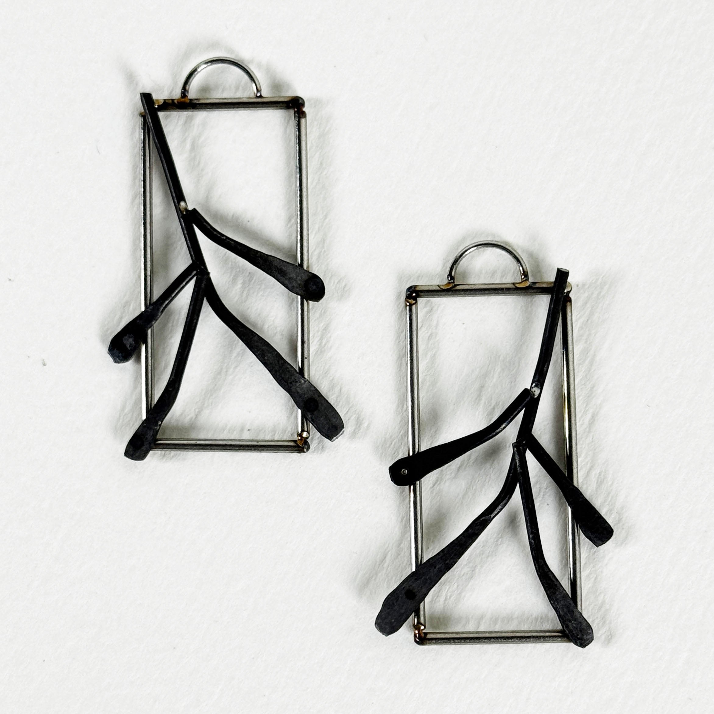 Forged Branch Earrings – Black Annealed & TIG Wire Jewelry
