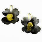 Dogwood Steel & Brass Earrings – Industrial Floral Jewelry