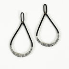 Wrapped Teardrop Earrings – Black Annealed &amp; White Wire Jewelry
