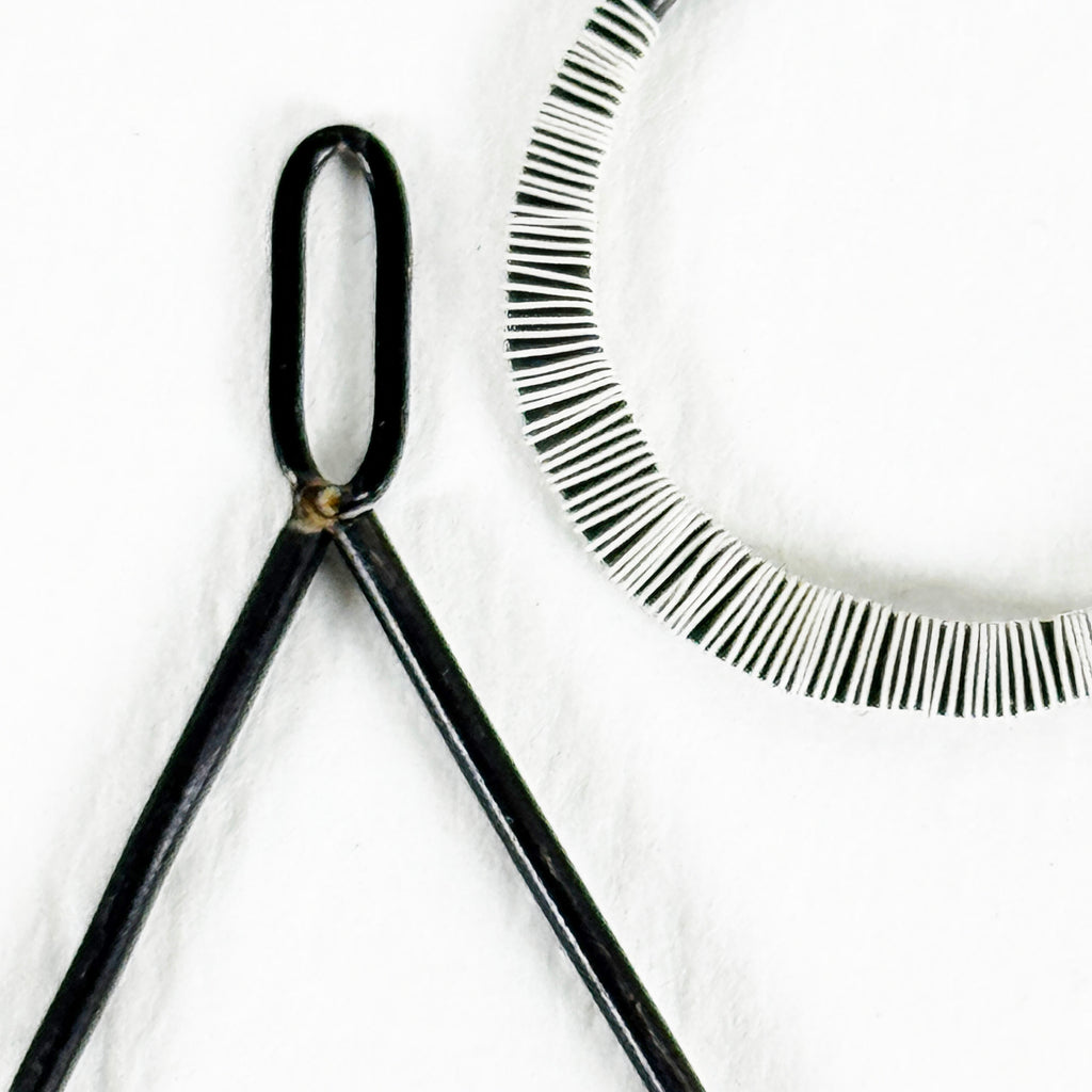 Wrapped Teardrop Earrings – Black Annealed &amp; White Wire Jewelry