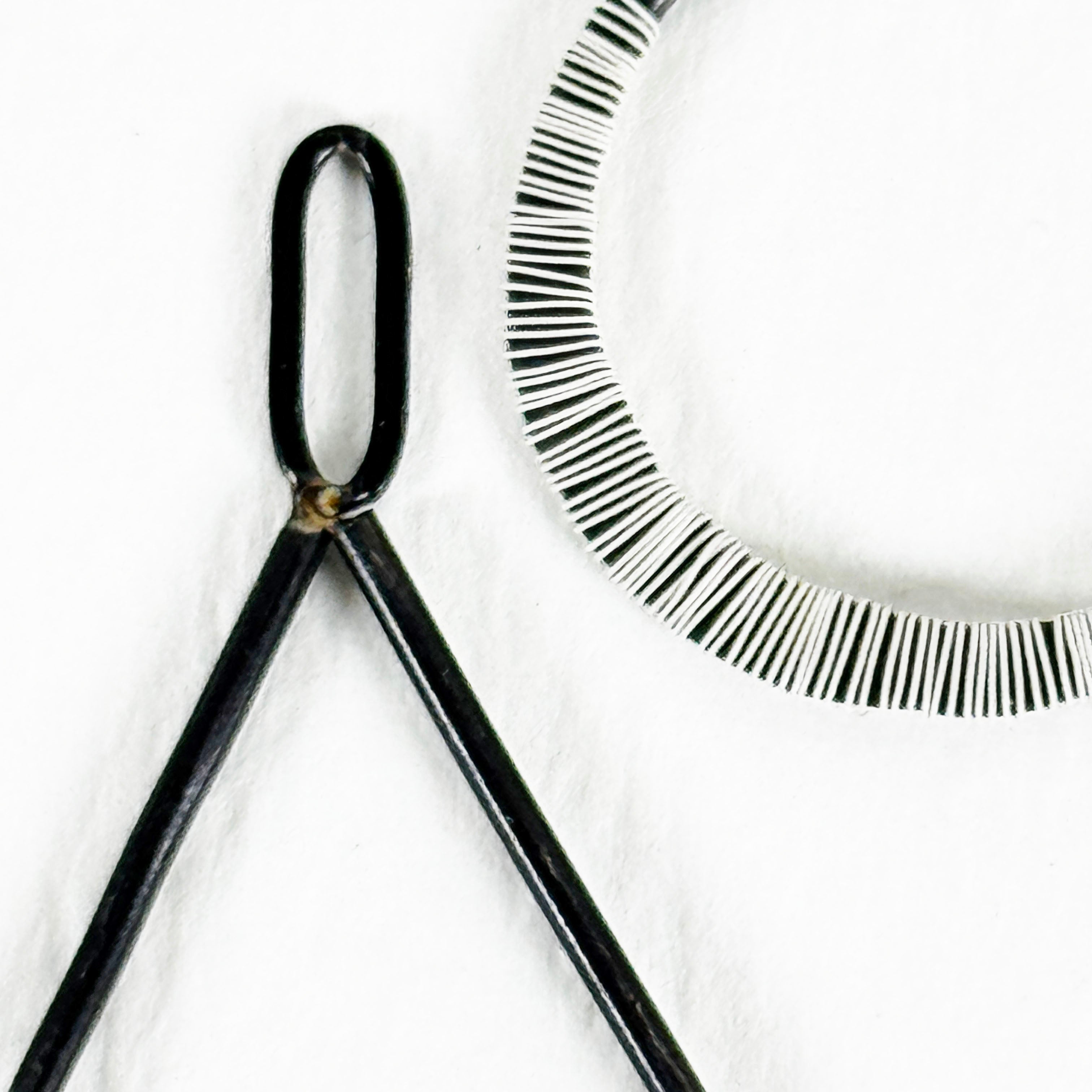 Wrapped Teardrop Earrings – Black Annealed &amp; White Wire Jewelry