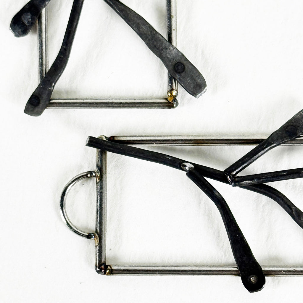 Forged Branch Earrings – Black Annealed & TIG Wire Jewelry