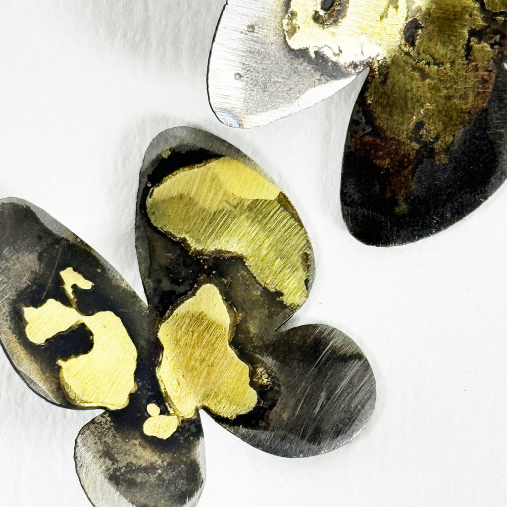 Butterfly Earrings – Stainless Steel & Brazed Metal Jewelry