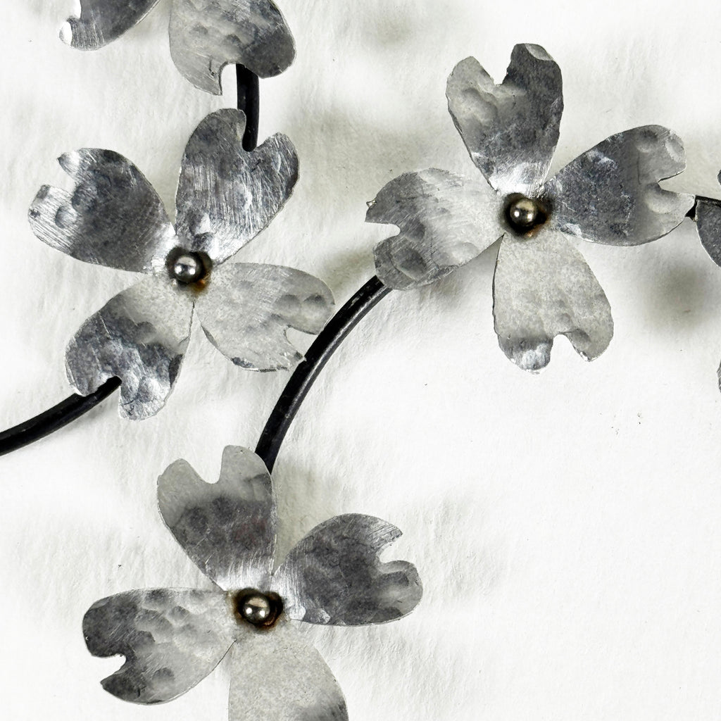 Industrial Bloom Earrings – Stainless Steel Dogwood Flower Jewelry