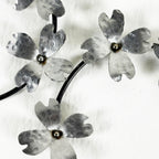 Industrial Bloom Earrings – Stainless Steel Dogwood Flower Jewelry