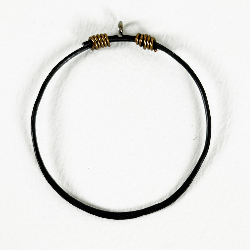 Bound Hoop – Black Annealed & Copper Wire Earrings
