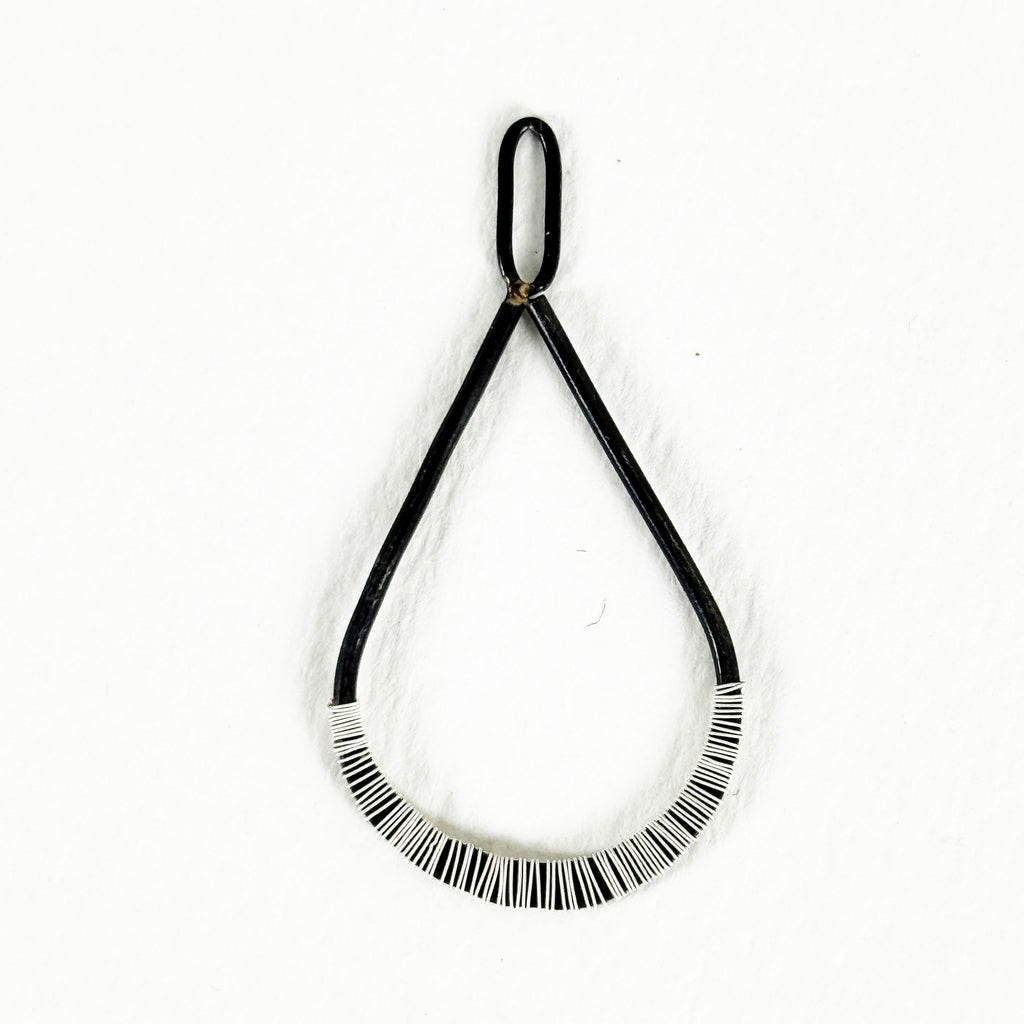 Wrapped Teardrop Earrings – Black Annealed &amp; White Wire Jewelry