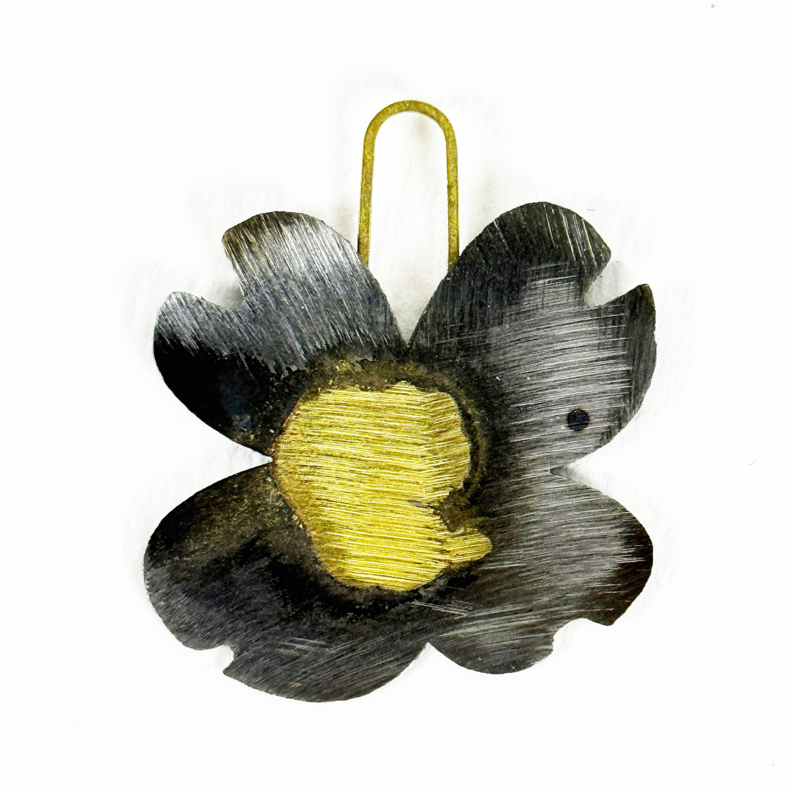 Dogwood Steel & Brass Earrings – Industrial Floral Jewelry