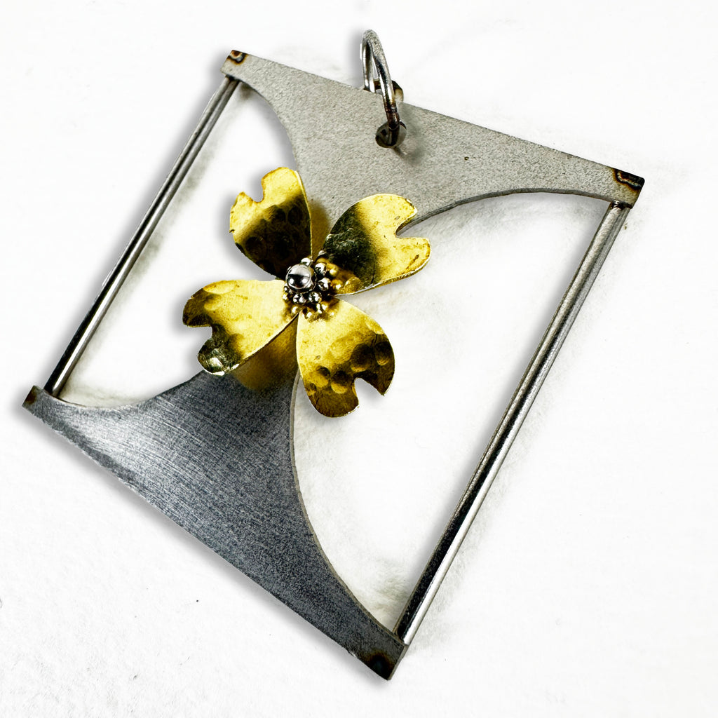 Architectural Bloom – Hammered Brass & Stainless Steel