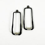 Elongated Rectangle – Hammered Annealed Wire & Silver Wire Earrings