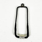 Elongated Rectangle – Hammered Annealed Wire & Silver Wire Earrings