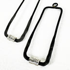 Elongated Rectangle – Hammered Annealed Wire & Silver Wire Earrings