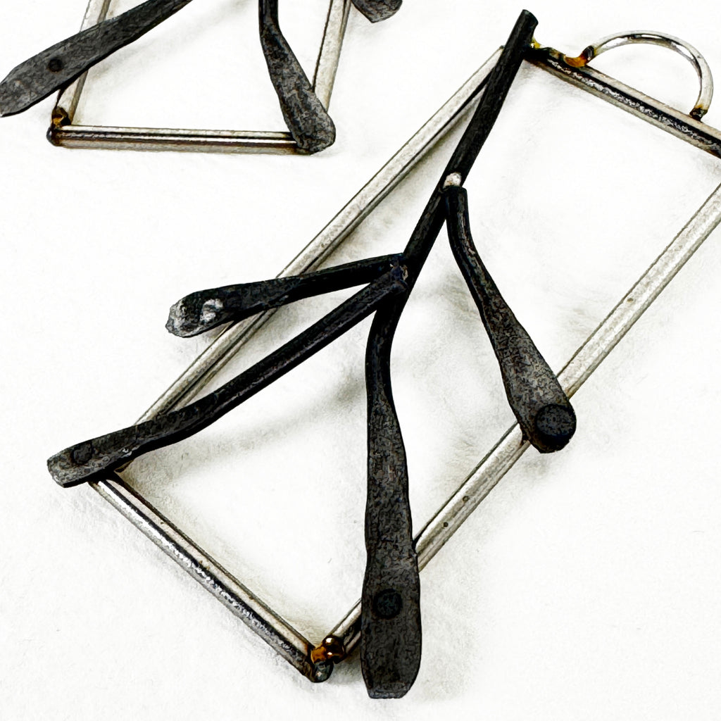 Forged Branches – Black Annealed & TIG Wire Earrings