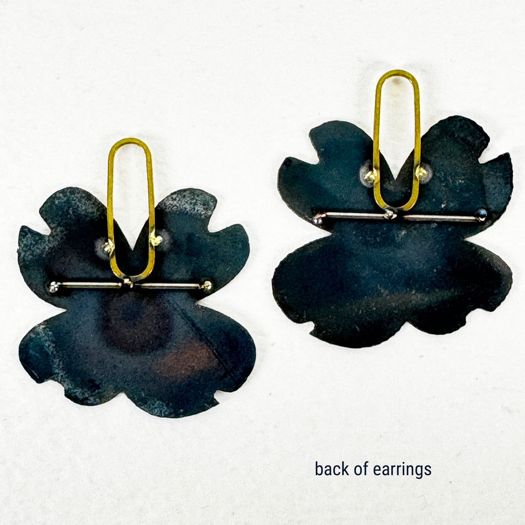Industrial Dogwood – Steel & Brazed Earrings