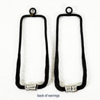 Elongated Rectangle – Hammered Annealed Wire & Silver Wire Earrings
